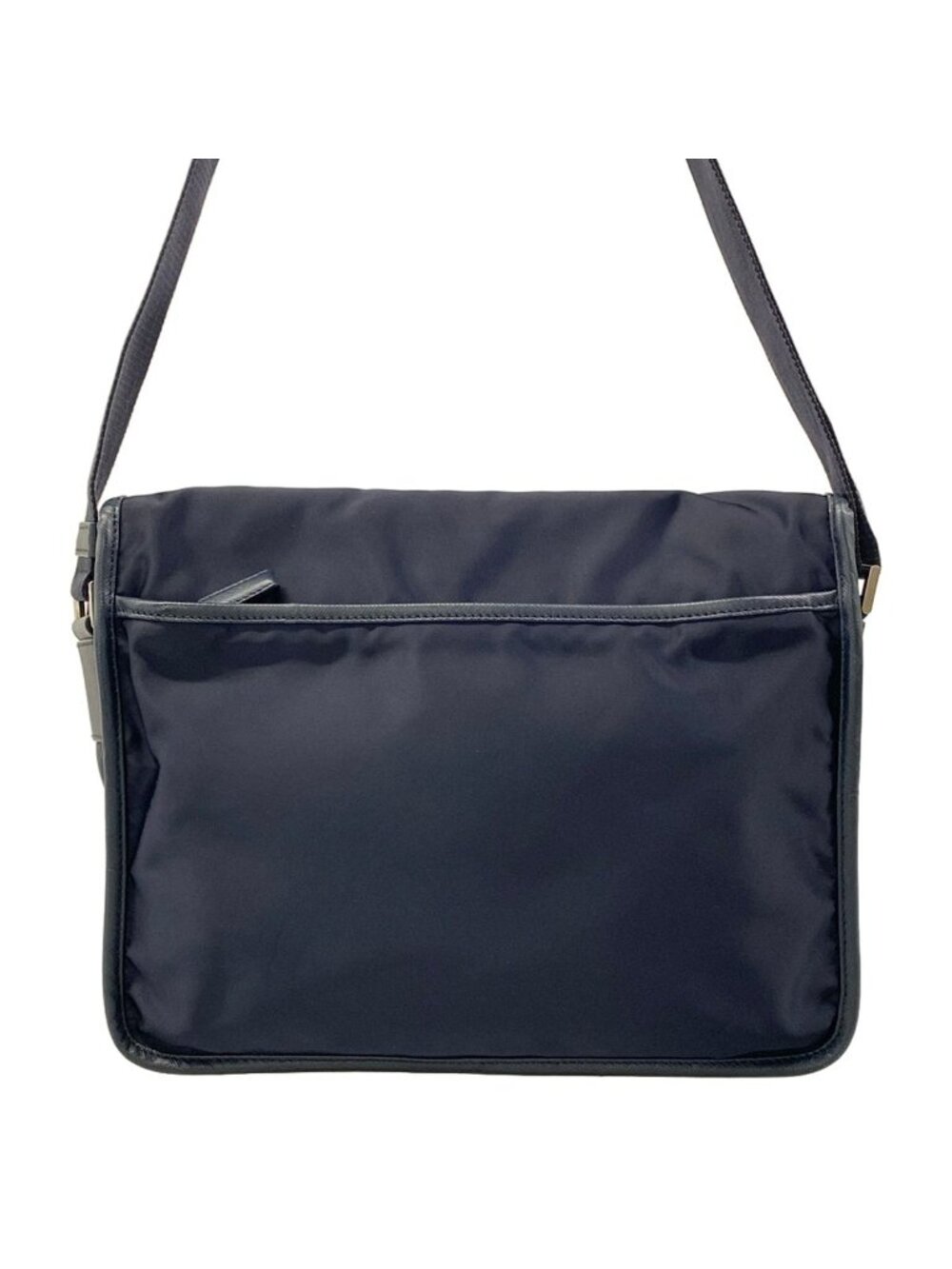 Prada Shoulder Bag Dark Navy Logo Leather - Picture 4 of 15